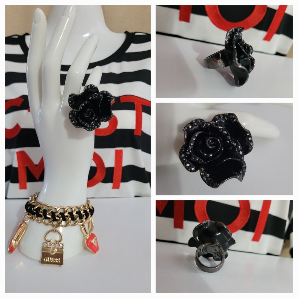 Black Rose Statement Ring / 4/5